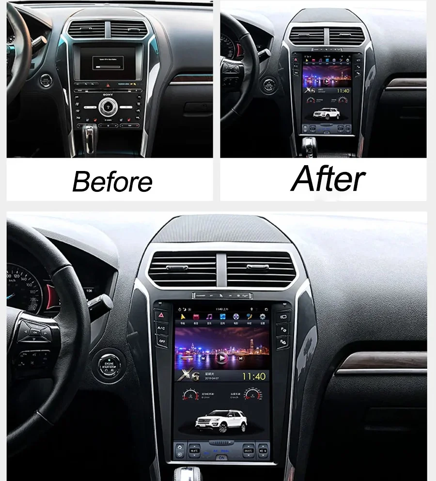 Система Android 13 8 ГБ + 128 Гб автомобильный GPS-навигатор для Explorer 2011-2019 Tesla