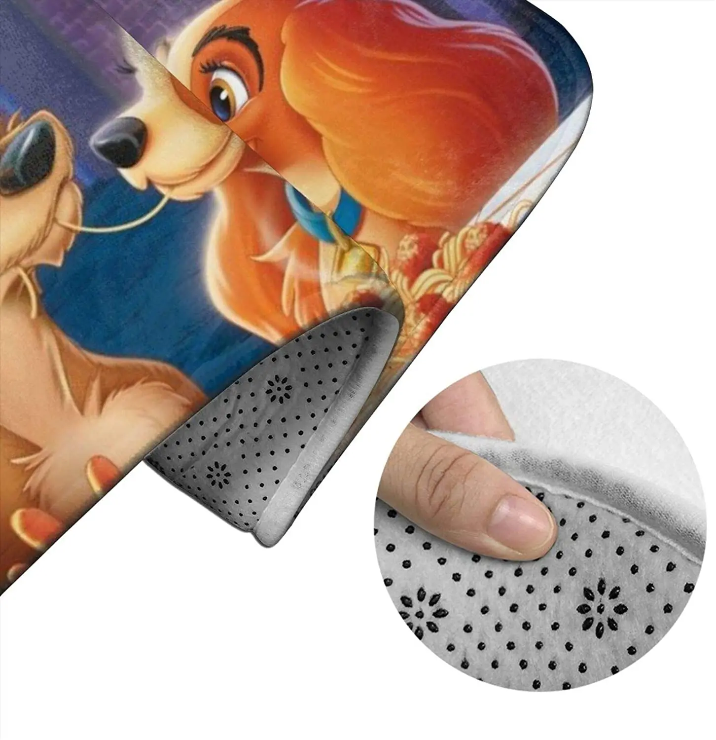 

Lady and The Tramp Antiskid Bathroom Mat Sets 3 Piece Set Rugs Memory Foam Mat Set Toilet Seat Cover Bath Mat lid Cover