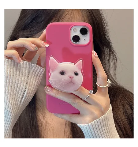 Корейский милый мультяшный котенок, акриловый держатель для мобильного телефона, подставка, кольцо, кронштейн для мобильного телефона, аксессуары для смартфонов
