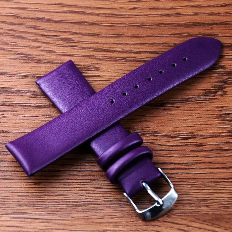 Soft Watch strap 8mm 10mm 12mm 14mm 16mm 18mm 20mm 22mm 24mm Men leather Women Watch band Part Purple Green Blue