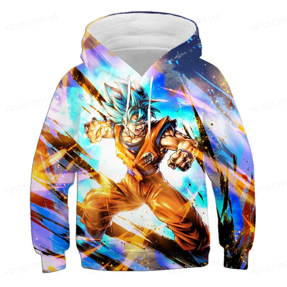 2023 New Dragon Ball Z Hoodie Winter Children's Cartoon 3D Print Long Sleeve Hot Sale Super Goku Hoodie Top Suitable for 4-14T