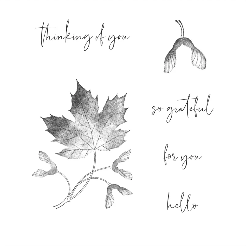 

Clear Silicone Stamps Thinking of you Foliage Words Stamps DIY Scrapbooking Crafting Paper Cards 4.7*4.7 inch