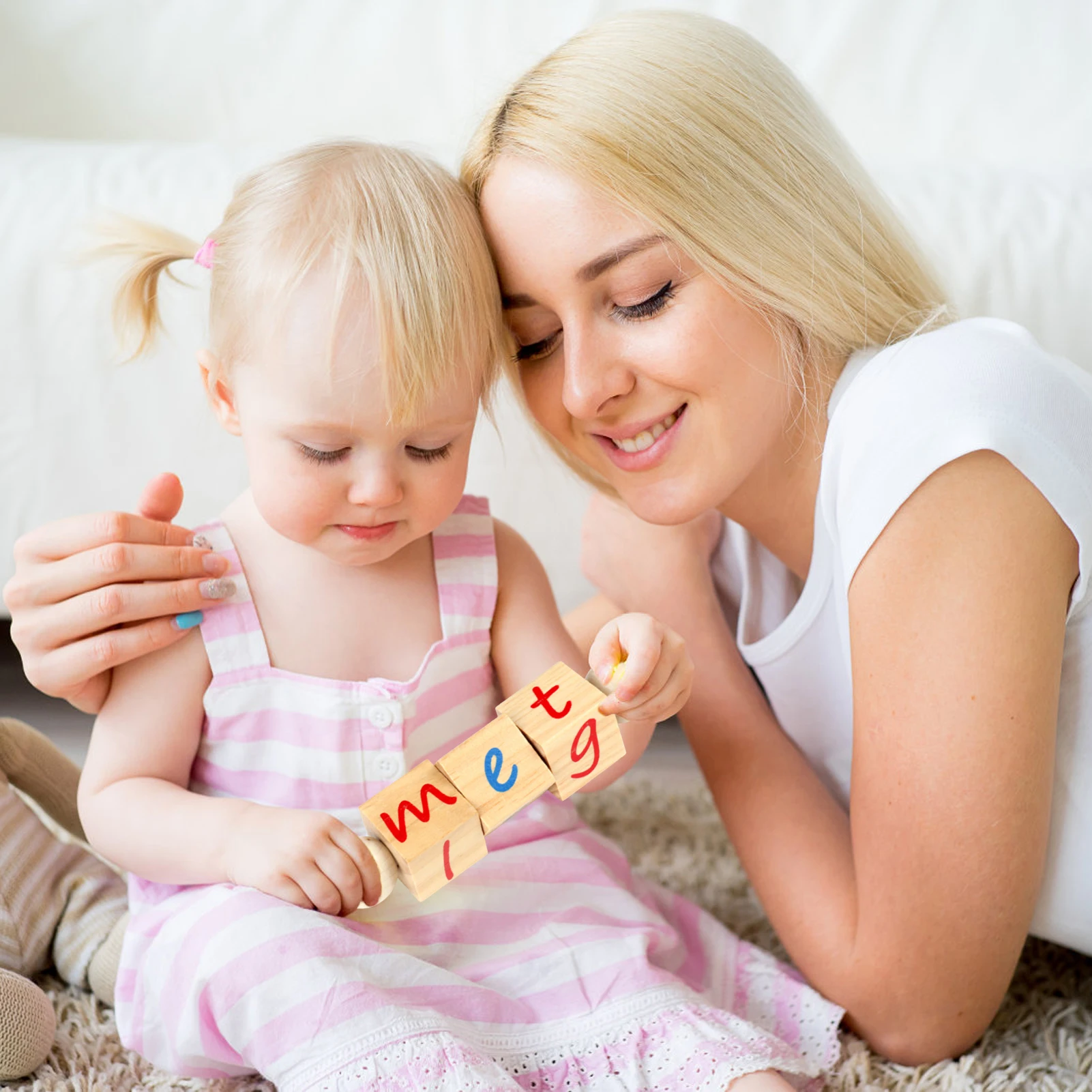 

Wooden Alphabet Blocks Phonetic Games Flash Cards Spinning Letter Puzzle For Kids Montessori Alphabet Learning Toy ABC Blocks