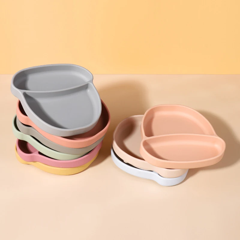 

Baby Silicone Dining Plate Kids Feeding Plate Sucker Bowl Solid Cute Children Dishes Toddler Training Tableware