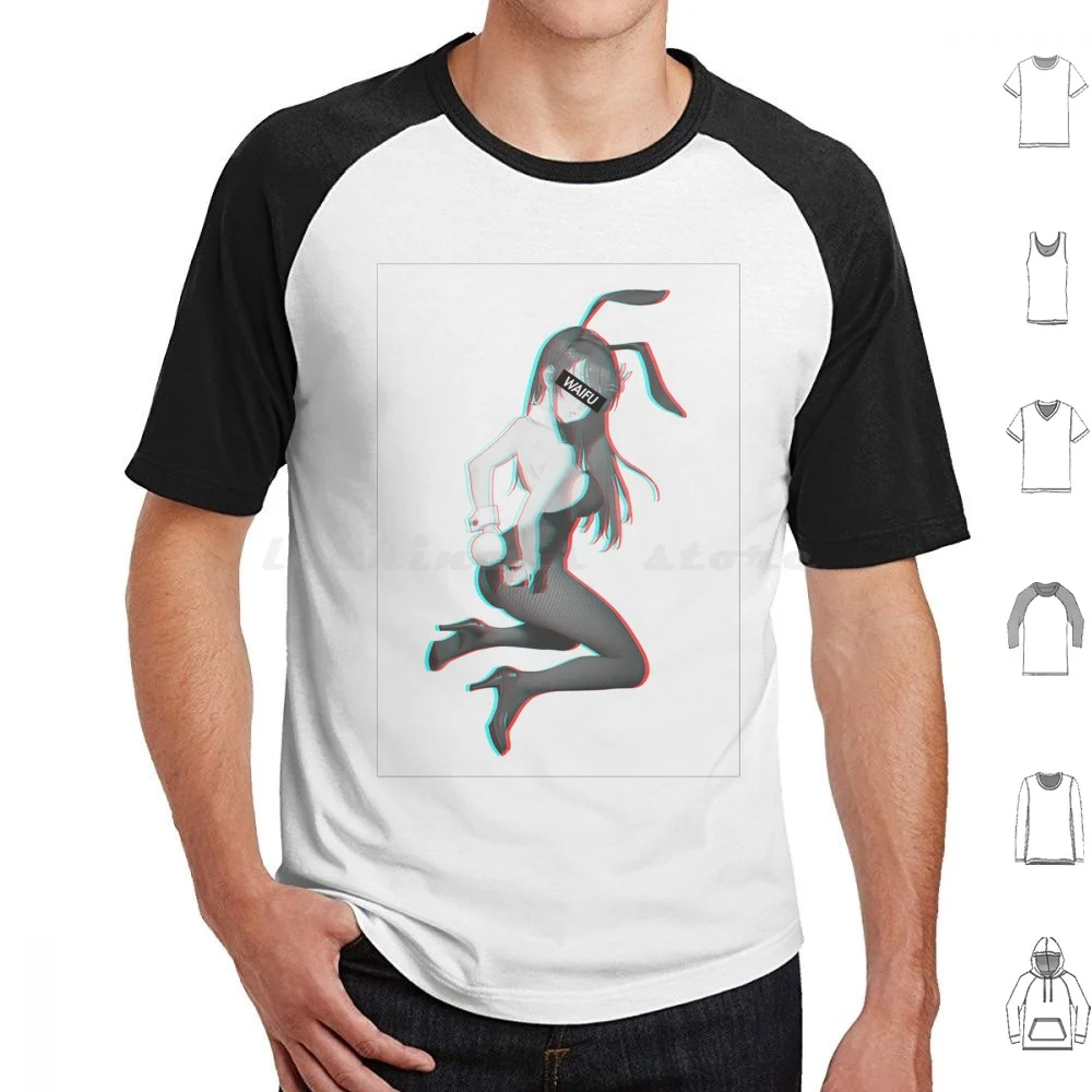 

Sakurajima Mai Waifu Материал Футболка 6Xl хлопок крутая футболка Hentaik1Ng Sakurajima May Bunny Rascal Dream Senpai Waifu материал