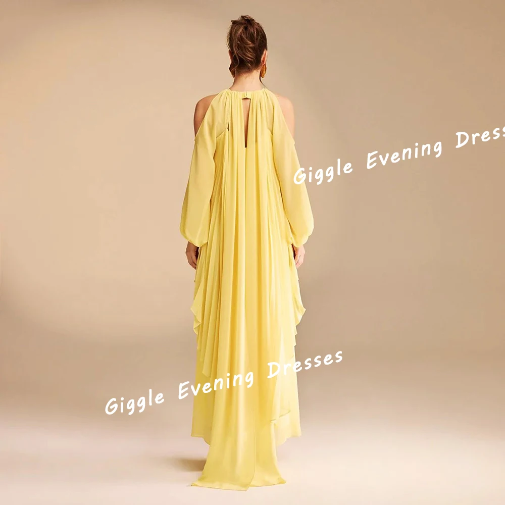 Шифоновое плиссированное красивое платье для выпускного вечера Giggle с круглым