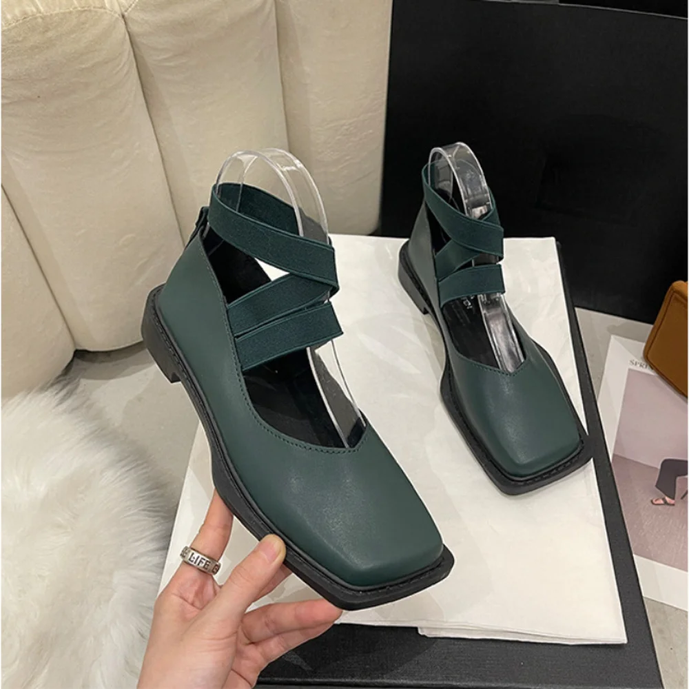 

Туфли женские маленькие кожаные, французская ретро обувь Мэри Джейн, британский стиль, квадратный носок, мягкая кожа, однотонные, 2022