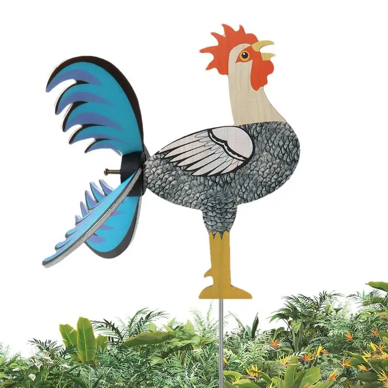 

Ветряные фрезы для цыплят, ветровое колесо, садовая стойка с искусственным видом, садовые художественные аксессуары, деревянные колпачки для петуха