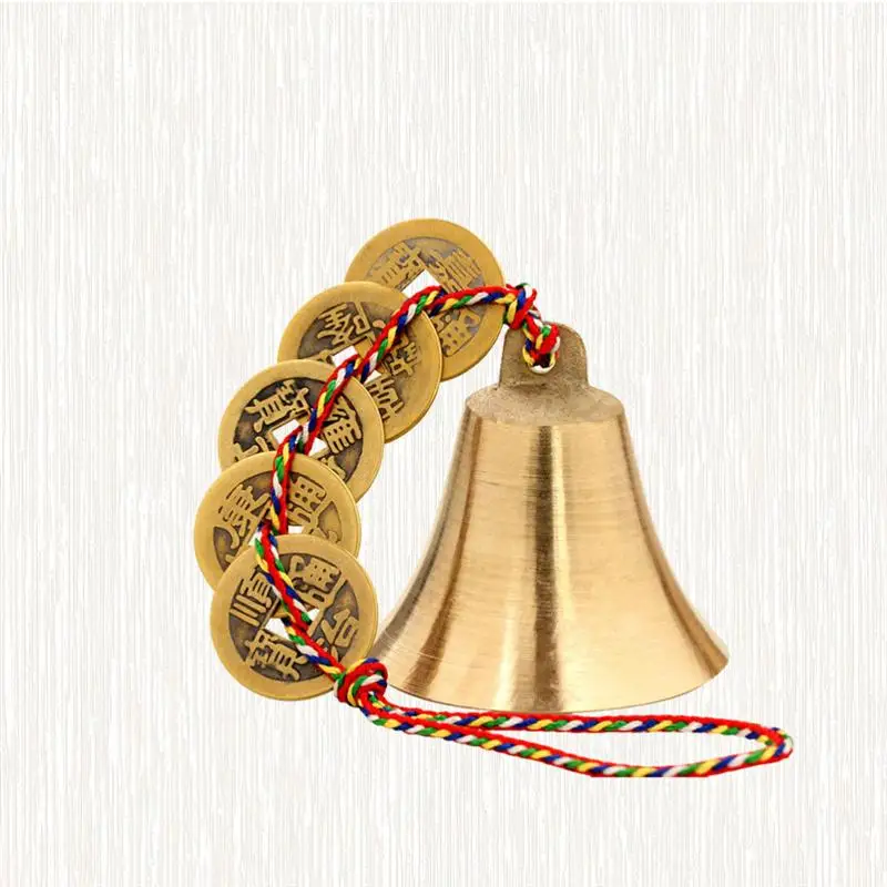 

Five-color Line Ancient Coins Five Emperor Coins Copper Bells Wind Chimes Pure Copper Feng Shui Pendant Car Ornaments Home Decor