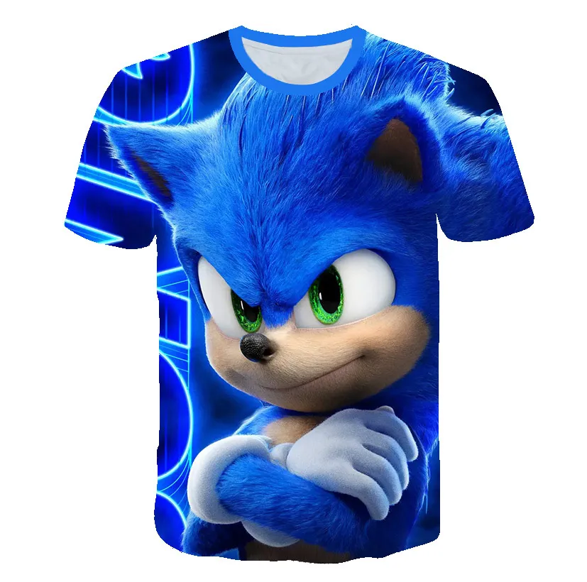 

Cartoon Sonic 2 T Shirts Kids Boys Girls Amecian Anime TShirts 2022 New Summer Children Tops Loose Super Sonic T Shirts Clothing