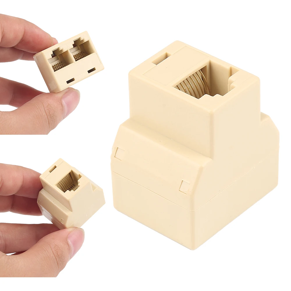

1 To 2 Socket Plug Adapter Extender Connector Adapter Rj45 Cat5 6 Ethernet Cable Network Splitter For Laptop Female Lan Port