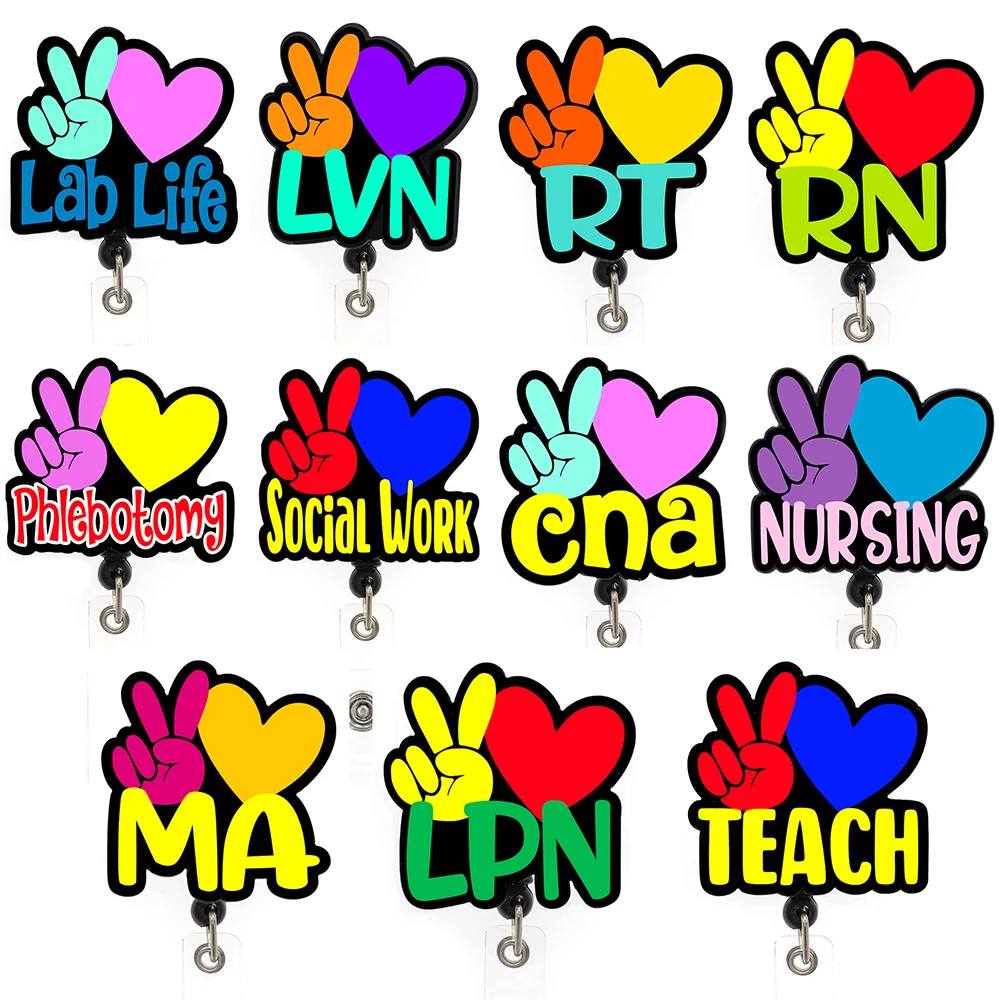 

1/5/10Pcs/Lot Medical Series LPN CNA MA RN RT LVN Nursing Student Badge Reel For Nurse Accessories Scrub Life Badge Holder