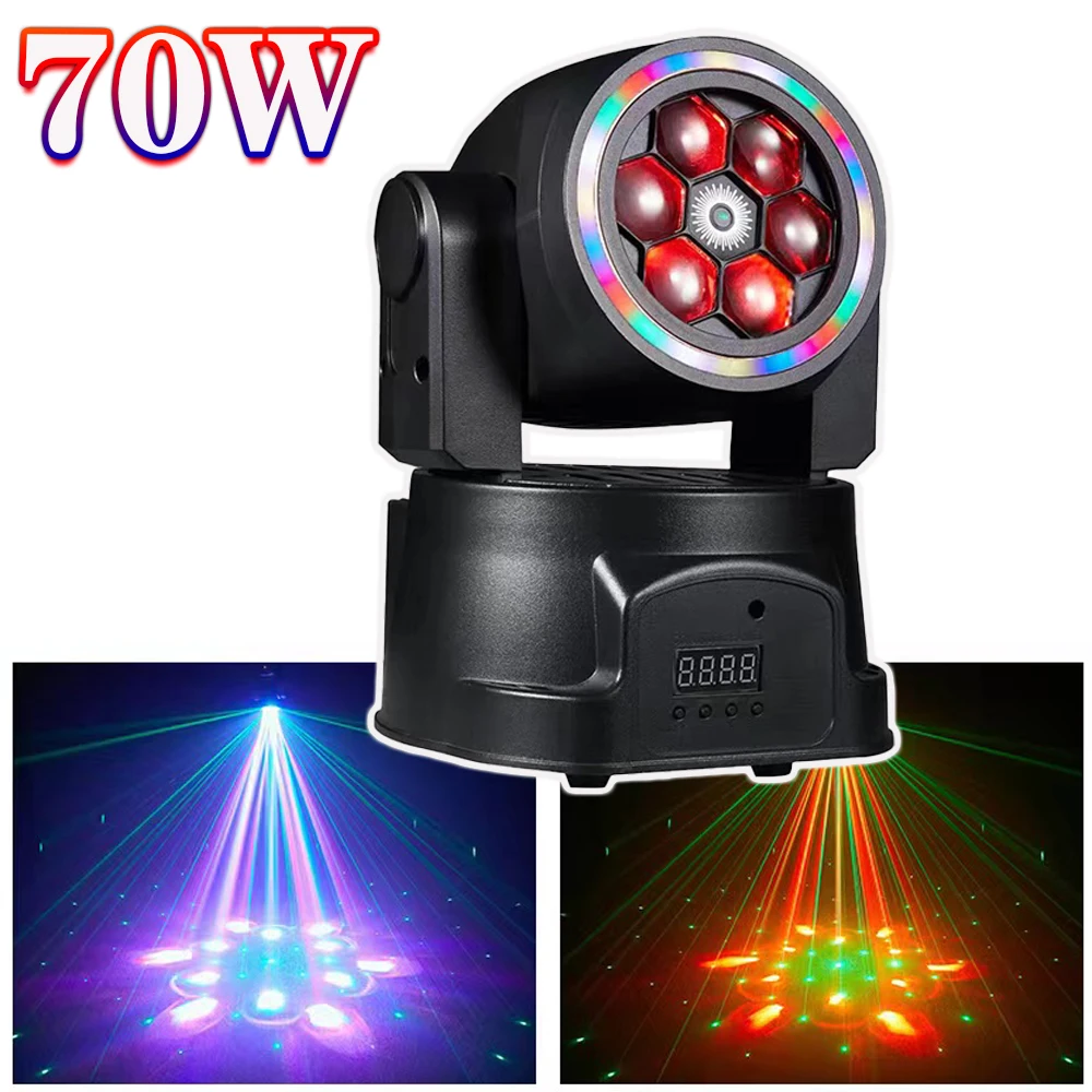 

70W 6RGBW 4-в-1 LED Лазерный Проектор DMX512 С 20 Светодиодными Лентами, Диджейские Диско-светильники, Стробоскоп