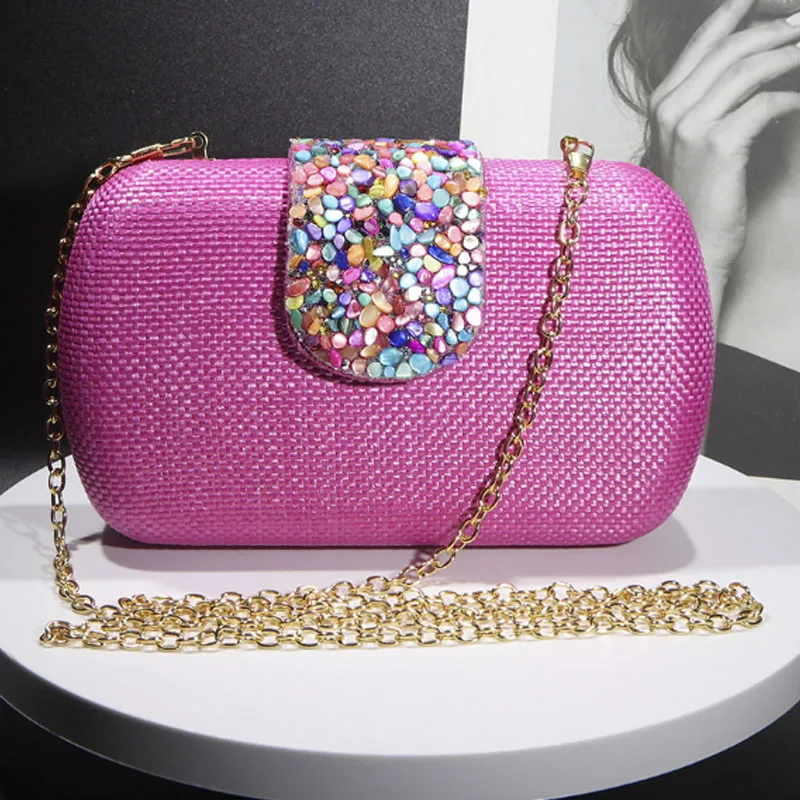 Роскошная женская сумка с бриллиантами новый тканый клатч вечерняя простая и
