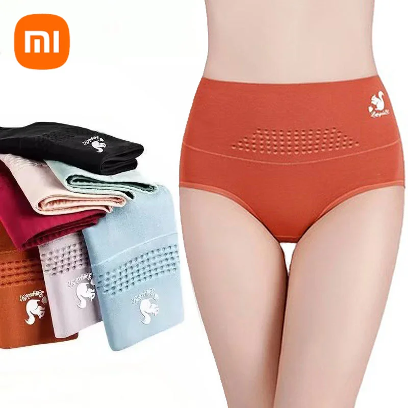 

2022 New Xiaomi Woman Underwear High Waist Brief Cotton Graphene Antibacterial Hip Lift Underpanties Body Shaper Female Panties