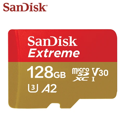 Карта памяти Microsd SanDisk Extreme U3 V30 A2, 1 ТБ, 512 ГБ, 256 ГБ, 128 ГБ, 64 ГБ, 32 ГБ, класс 10