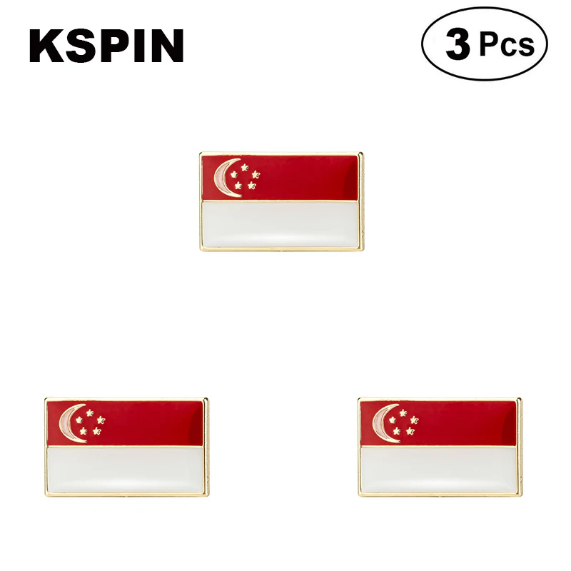 

Singapore Rectangular 18*10mm Lapel Pin Brooches Pins Flag badge Brooch Badges