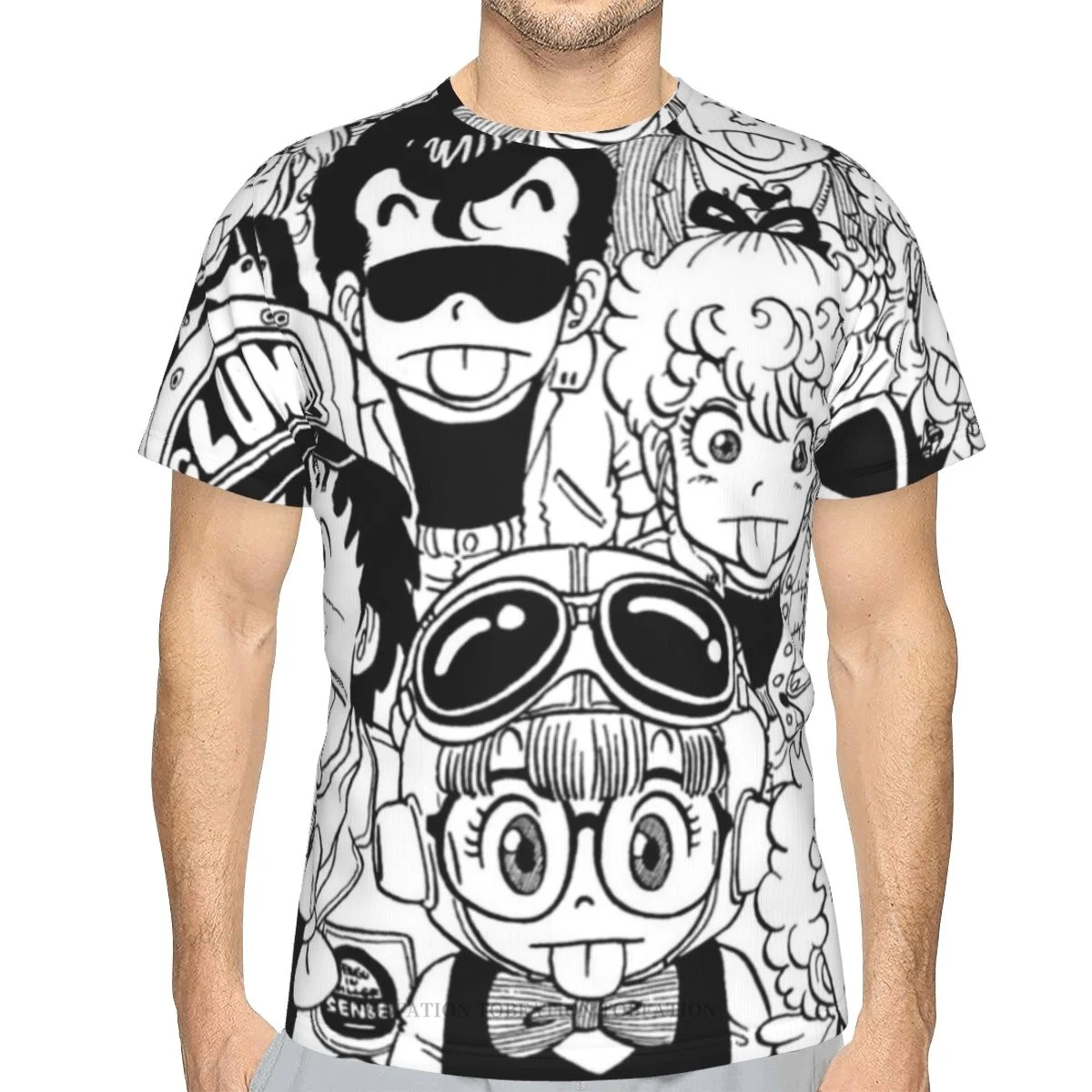 

ARALE 3D Printed T Shirt For Man Dr Slump Robot Girl Anime Unisex Polyester Loose Fitness Tops Hip Hop Beach Male Tees