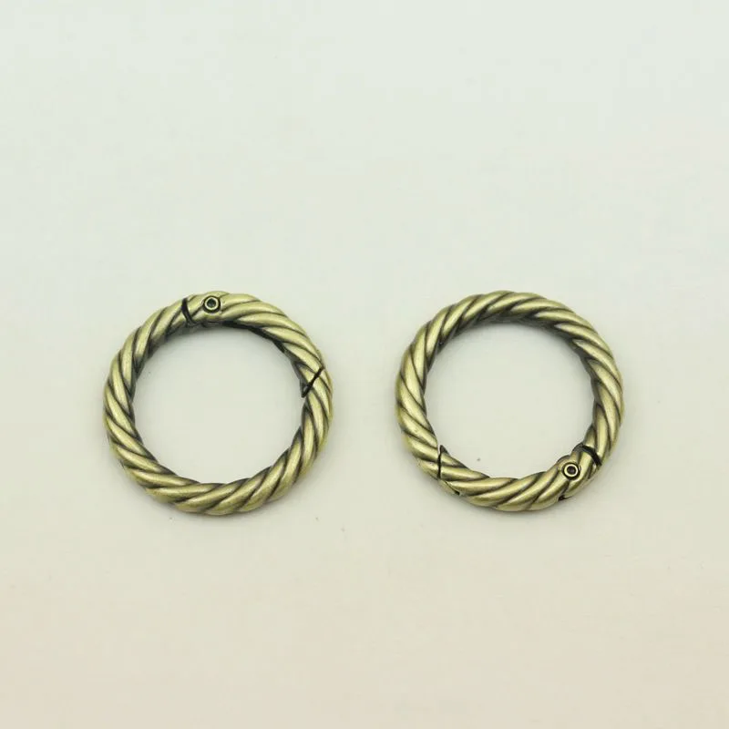 20Pcs 25mm Fashion Weave Colored Spring Ring Buckle Twist Open O Ring Keychain Connection Hook Buckles DIY Bags Accessories