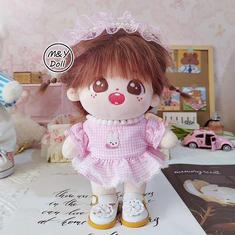 

20cm Doll Clothes Toys for children Barbie Accessories Cartoon Rabbit Princess Dress Pearl Headwear DaHyun Tzuyu Girls Gift