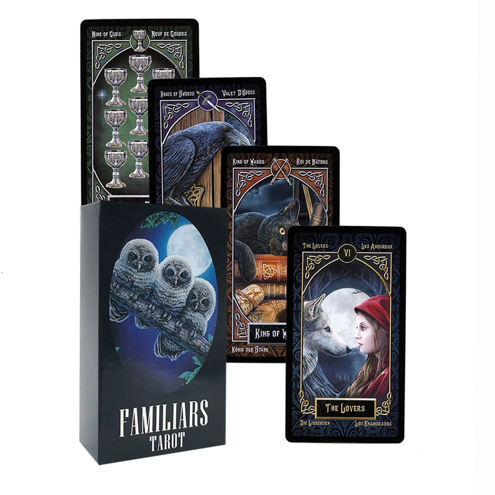 

Tarot in French. Familiars Deck Cards.in Spanish with English Italian Portugal German Tarot Cards for Beginners Tarot Deck
