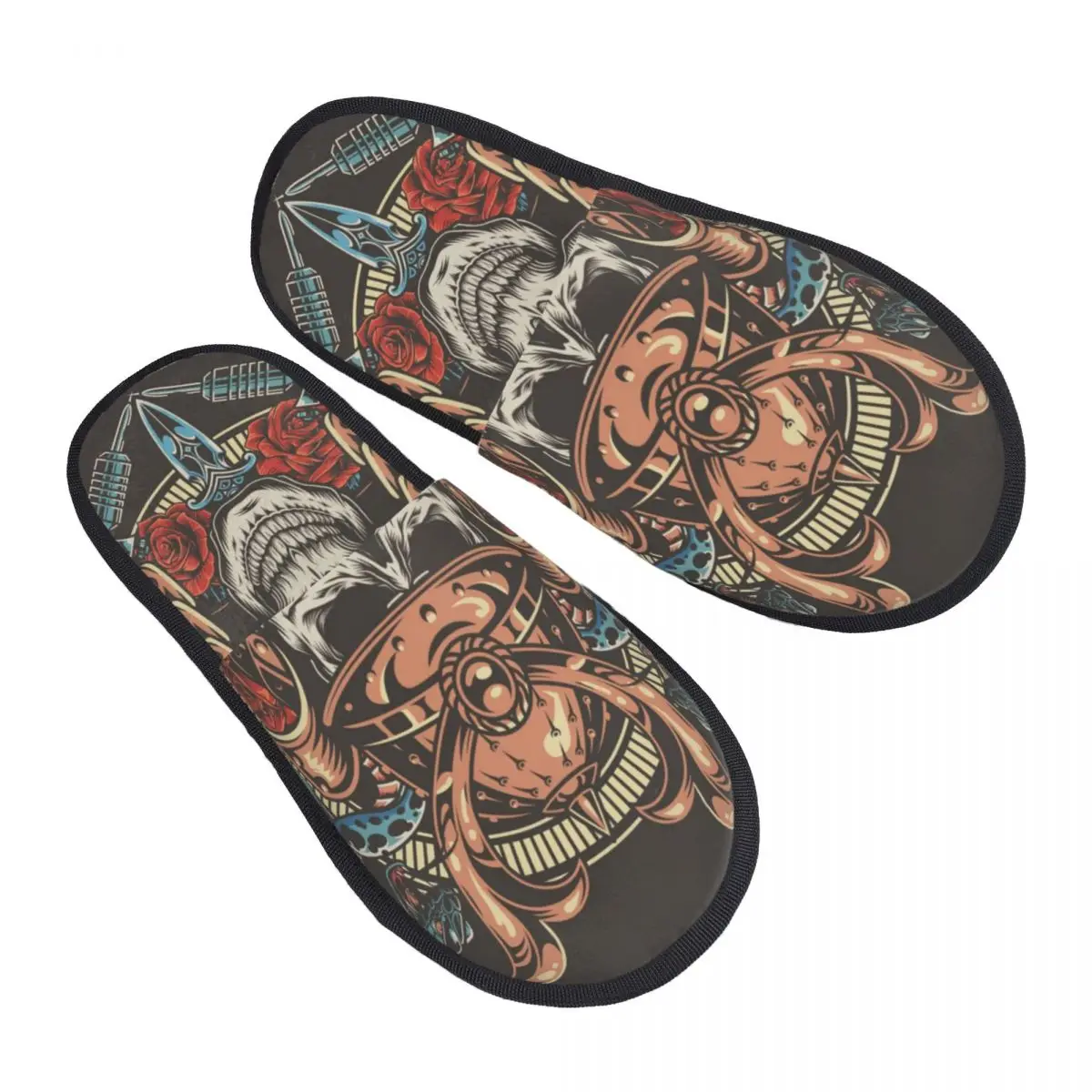 

Домашние тапочки, красочные плюшевые тапочки с черепом, обувь для осени и зимы, домашние тапочки на плоской подошве для спальни