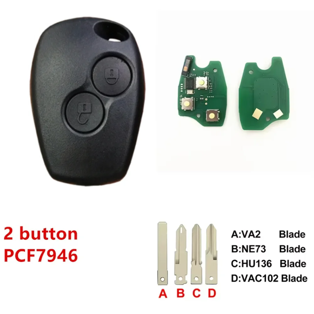 

1 шт. 433 МГц PCF7946 чип дистанционный ключ 2/3 кнопок для Renault Duster Modus Clio 3 поддерживающий DACIA Logan Sandero Kangoo