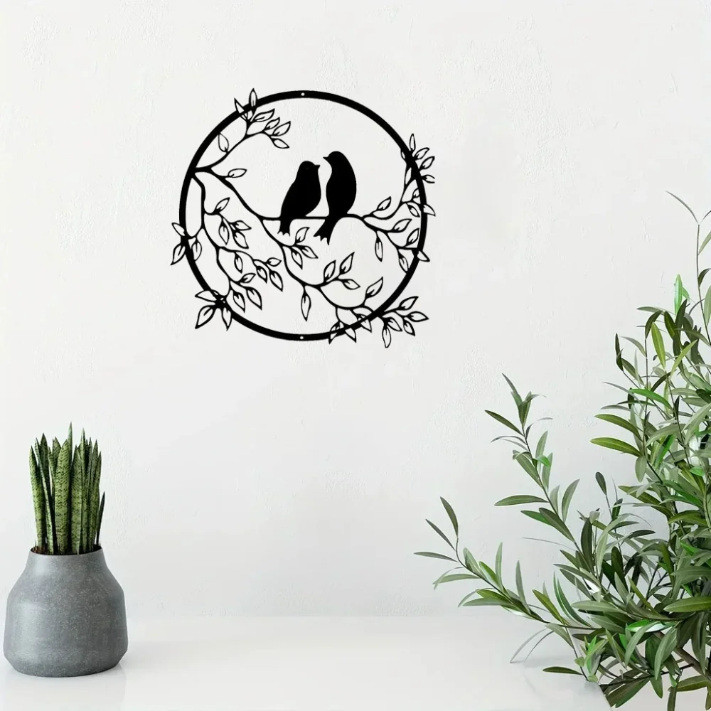 Уникальное Металлическое Украшение На Стену В Форме Птицы Ветке Дерева Цельная