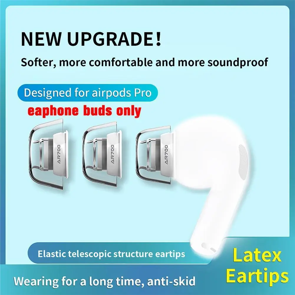

Latex Ear Tips Skin-friendly For airpods pro 3 Earbuds Tips Anti-Slip Prevent Falling Dust Filter AR700