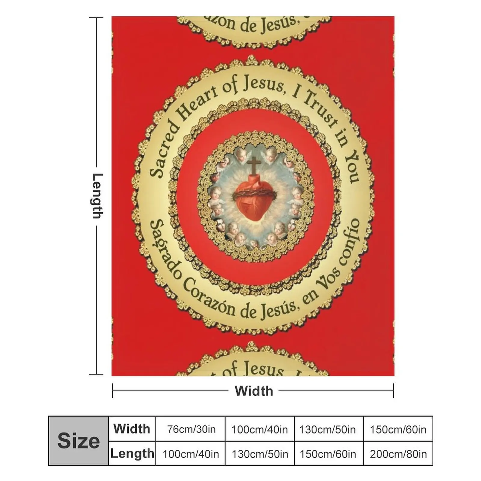 Сакральное сердце Иисуса испанское одеяло Sagrado Corazon Detente католическая молитва
