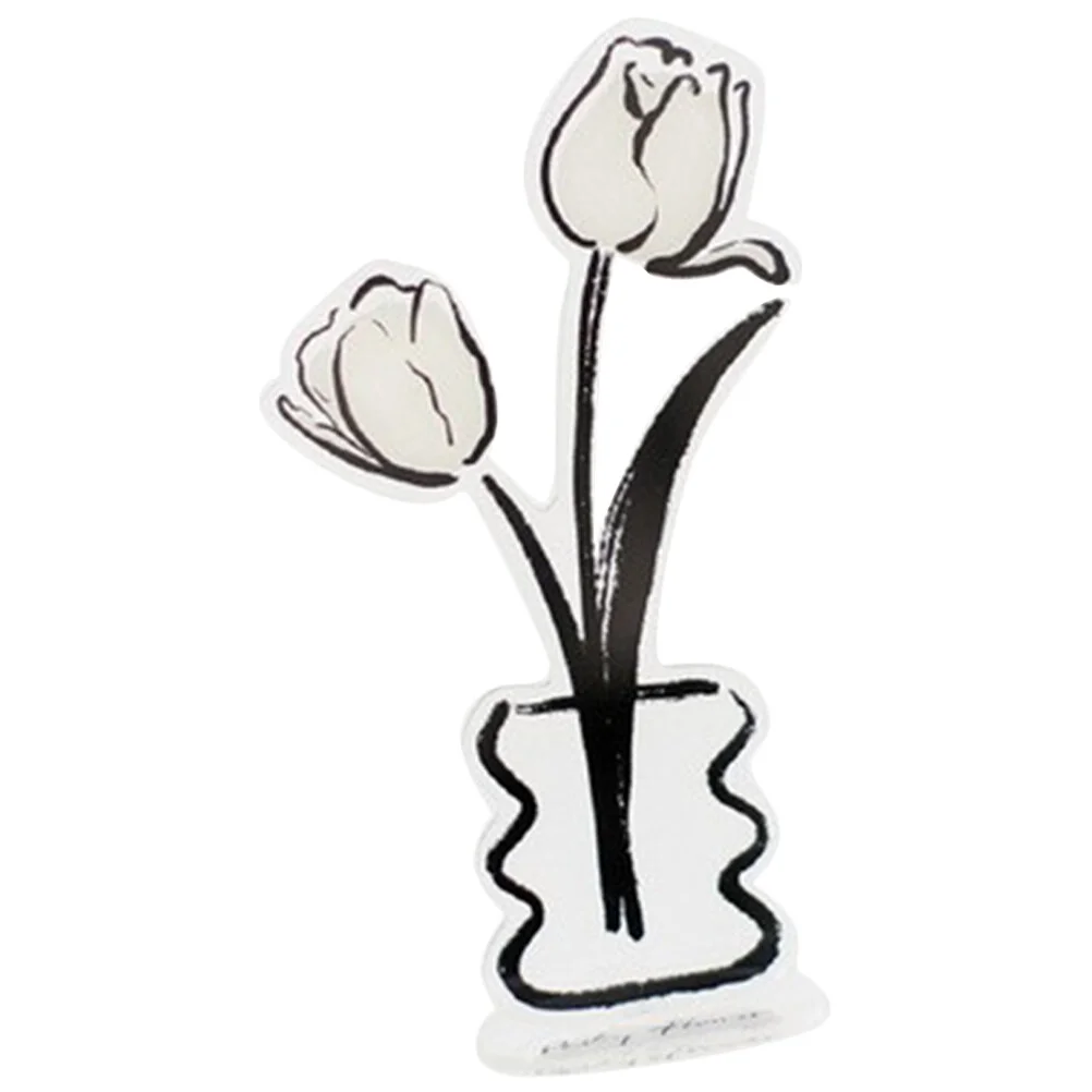 

Acrylic Postcard Stand The Flowers 20x10.9cm Photo Holder Clip Memo Display Picture Desk