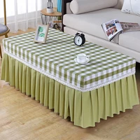 nordic plaid tablecloths rectangle tea table lace table skirt wedding home partty dinner cover modern cotton linen table cloth
