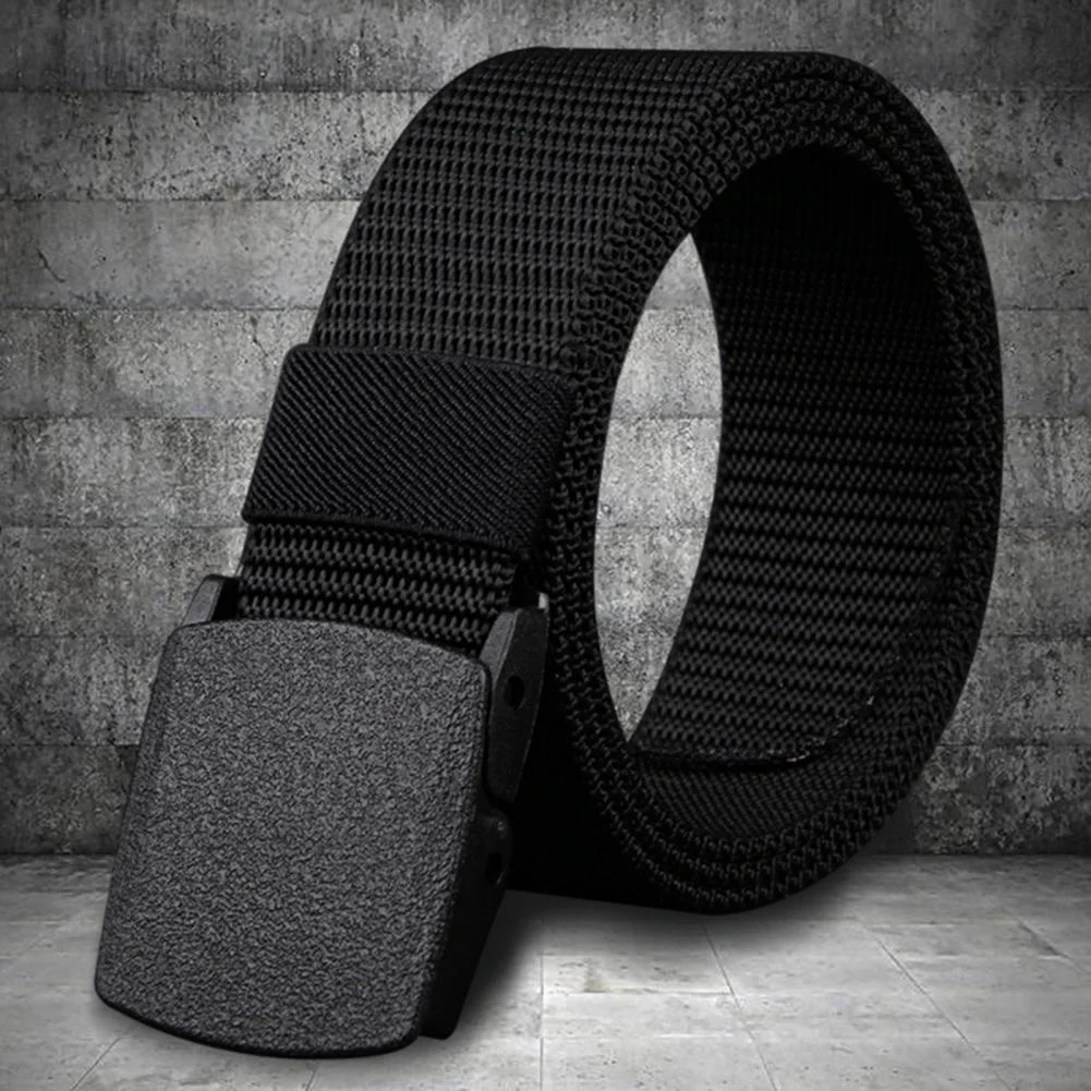 125cm Men Military Nylon Belt Adjustable Exquisite Buckle Men Lightweight All Match Waist Belt Outdoor Travel  Waist