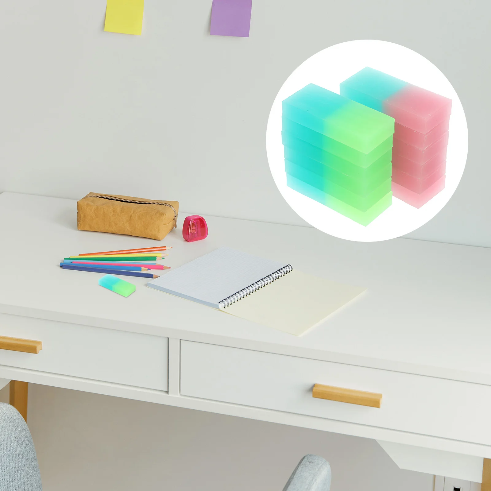 

12 шт., маленькие цветные стираемые ластики