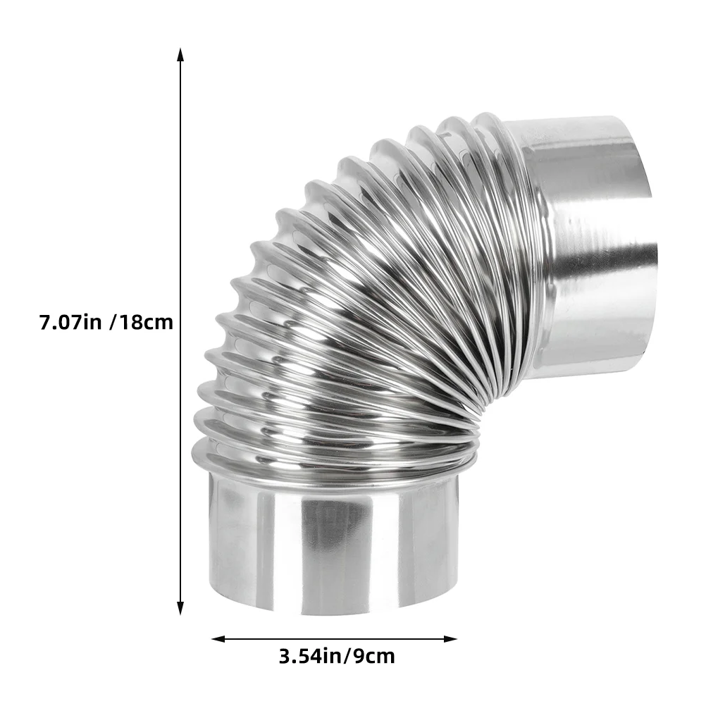 Удлинитель дымохода из коленчатого шланга металлическая 90-градусная печь