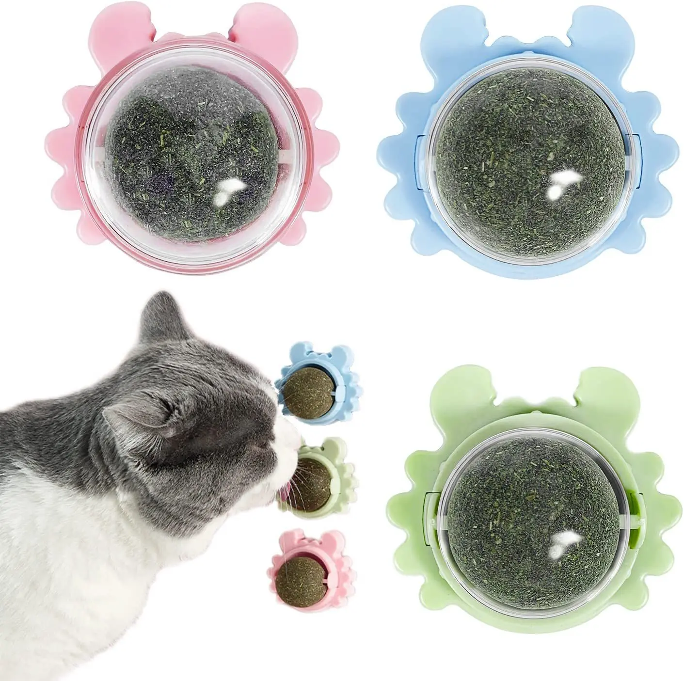 

Catnip Ball Interactive Toy Crab Catnip Rotating Ball Molar Teeth Cleaning Happy Healthy Self-healing Bite-resistant