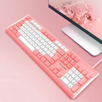 girl man beautiful new gamer office business home gaming keyboard match color suspended keycaps pink cute desktop pc gamer
