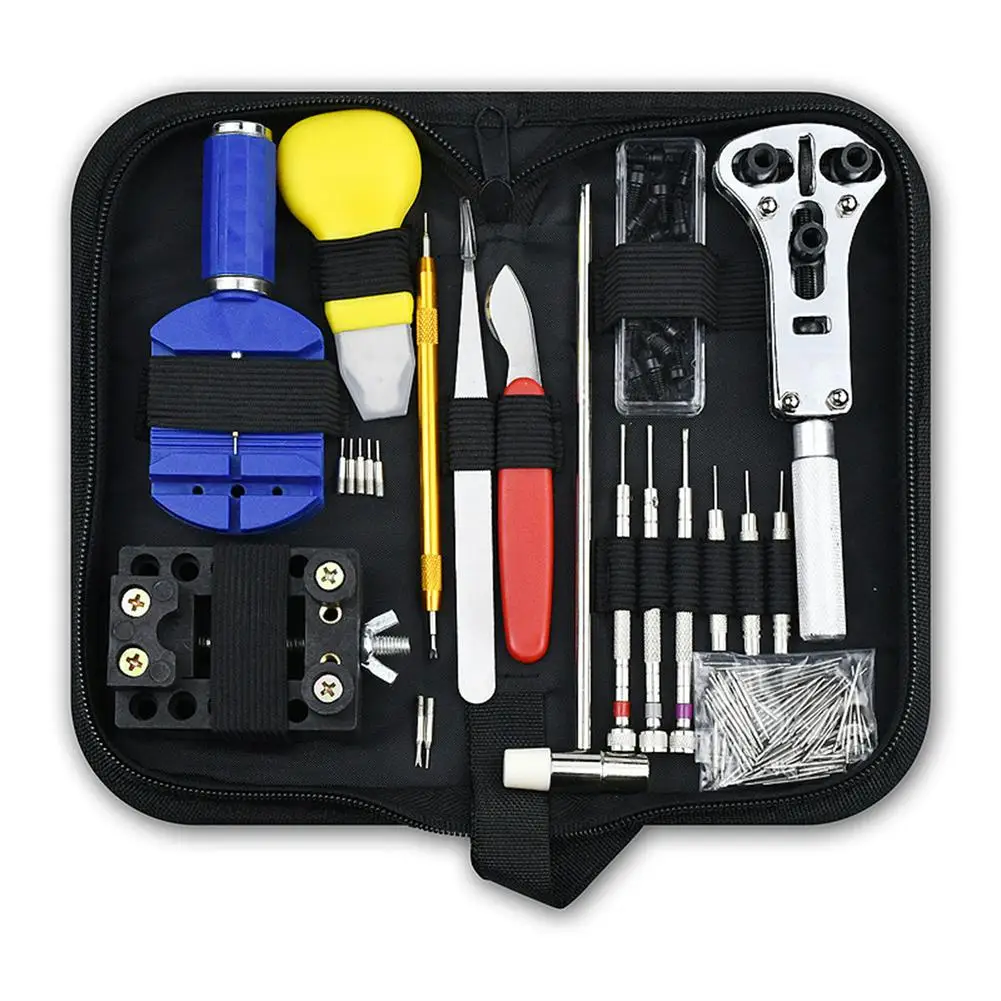 

NEW 147pcs Watch Repair Kit With Storage Case Included Adjustable Case Remover Link Pin Spring Bar For Watchmaker