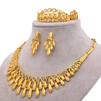 women jewelry set collar necklacebracelet earringsring teardrop 18k arabia indian dubai african bridal wedding party gift