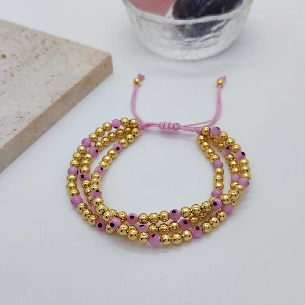 KKBEAD Турецкий Дурной глаз браслет для женщин Многослойные браслеты из бисера