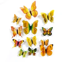 12pcs diy lifelike 3d multicolor butterfly magnet fridge magnet wall stickers kids baby rooms kitchen home decoration free glue