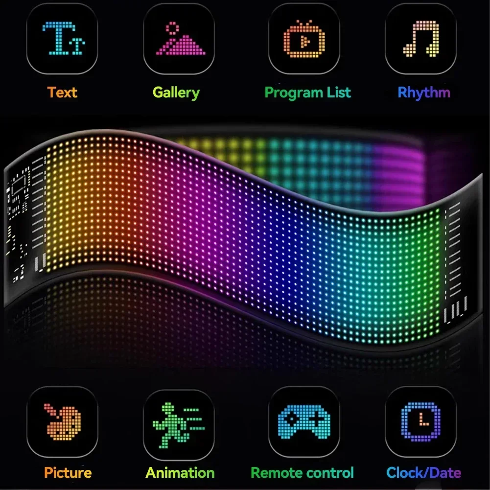 RGB автомобильная светодиодная матричная пиксельная панель DIY освещение