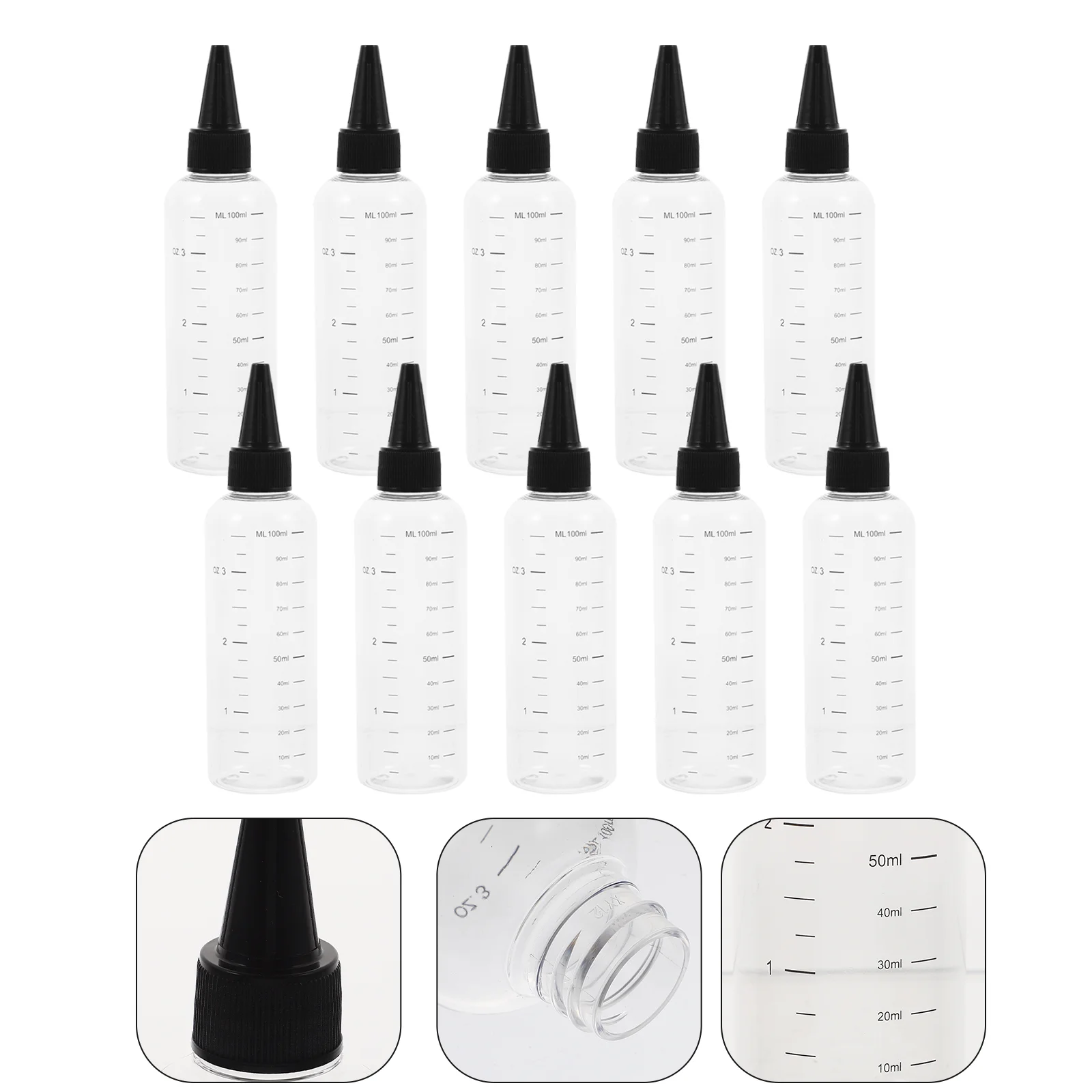 

Bottles Bottle Squeezeliquid Hair Dispensing Oilcontainer Applicator Empty Dropperscale Transparent Graduated Visible Dispenser