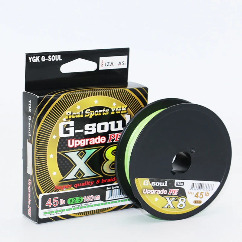 Леска рыболовная плетеная YGKPE G SOUL X8 8 нитей 150/200 м 14LB-60LB
