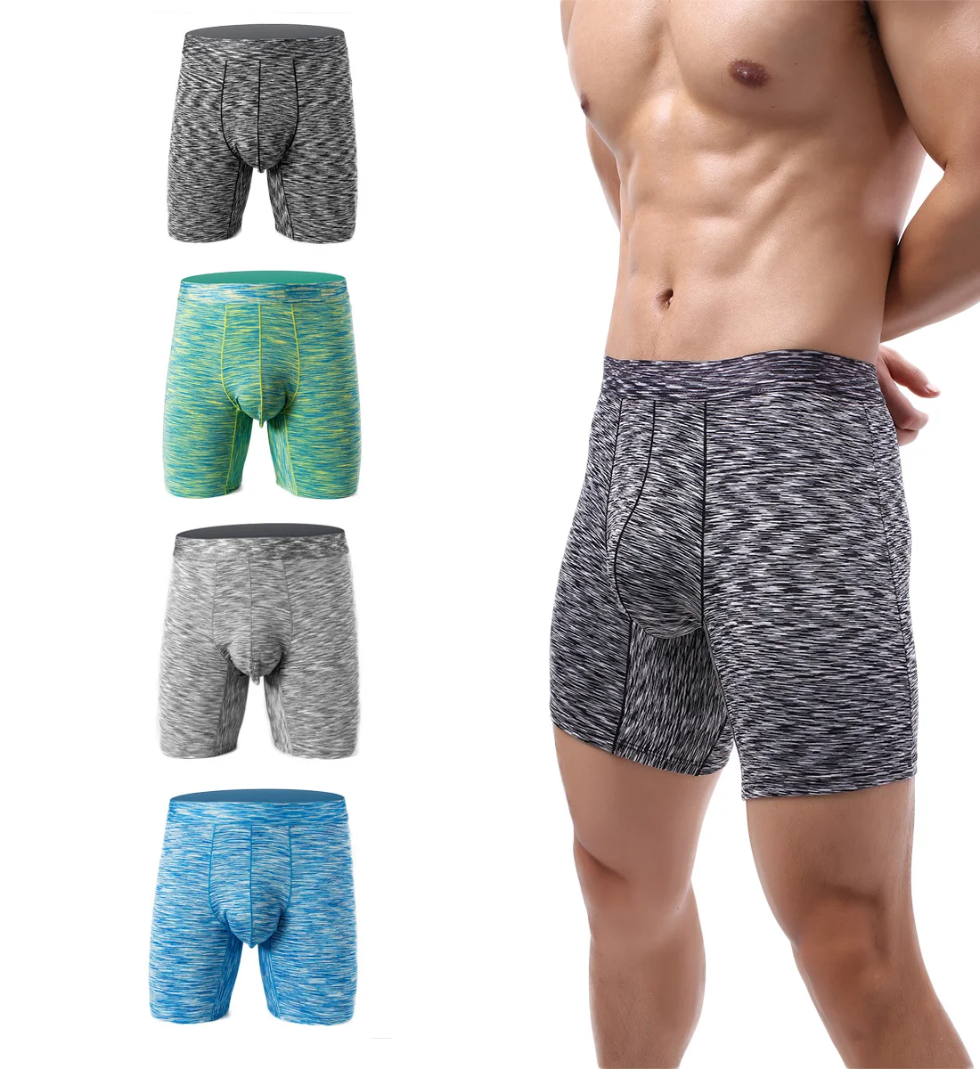 Men's Pouch Underwear Performance No Ride Up Boxer Briefs
