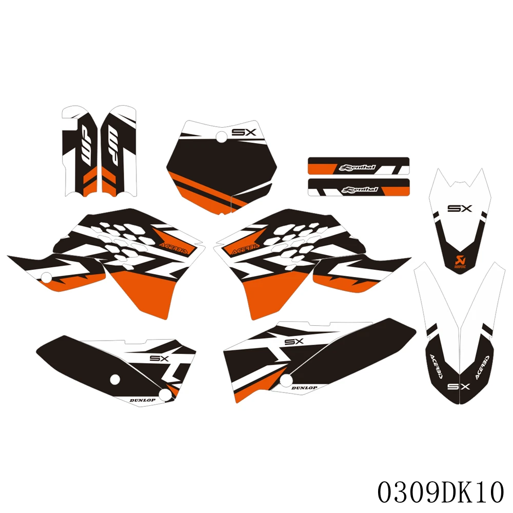 

Full Graphics Decals Stickers Motorcycle Background Custom Number Name For KTM SX65 SX 65 2009 2010 2011 2012 2013 2014 2015