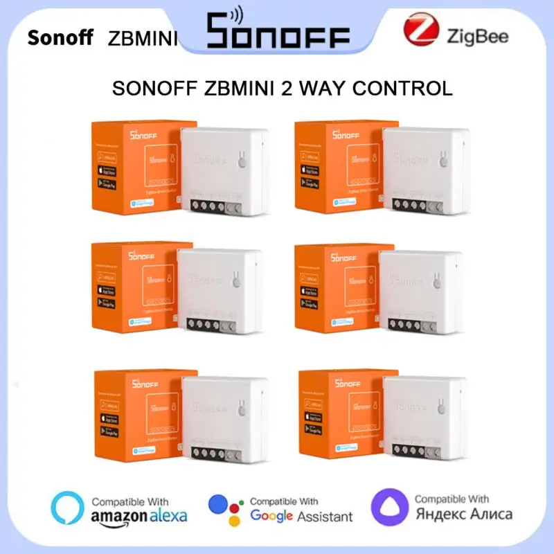 

Мини-переключатель SONOFF Zigbee, двухсторонний умный выключатель ZBMINI, голосовой пульт дистанционного управления через Alexa и Google Home Assistant EWeLink