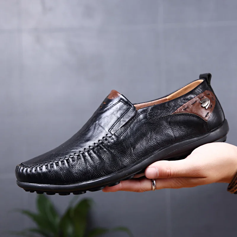 

Italian Mens Shoes Casual Luxury Brand Summer Men Loafers Genuine Leather Moccasins Light Breathable Slip on Boat Shoes