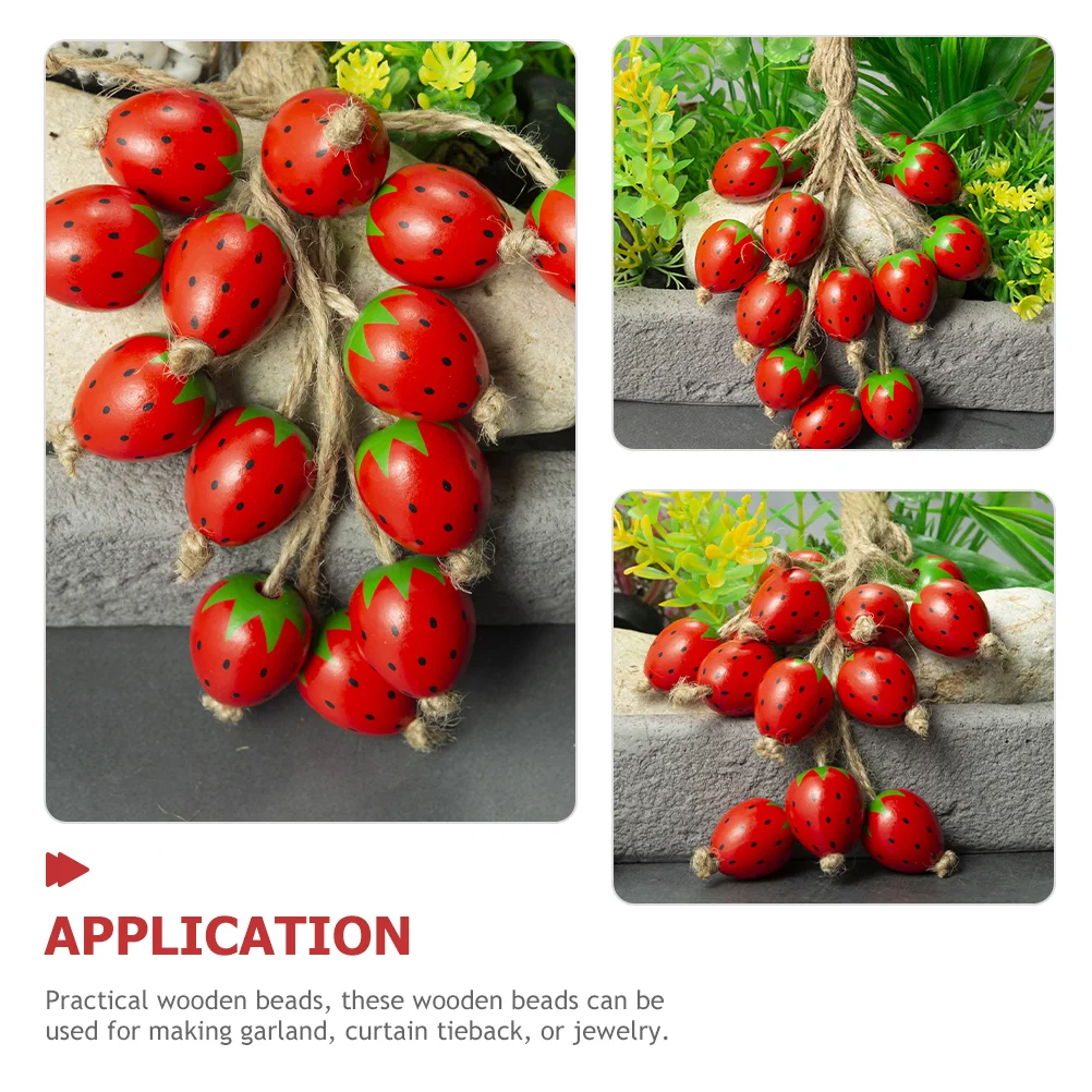 50 шт. бусина для браслетов сделай сам клубничные деревянные бусины клубника