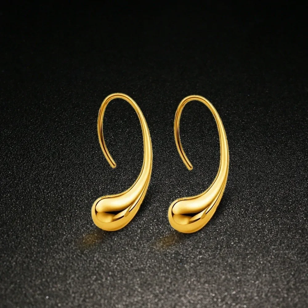 Серьги-капли серебристого цвета 4 шт